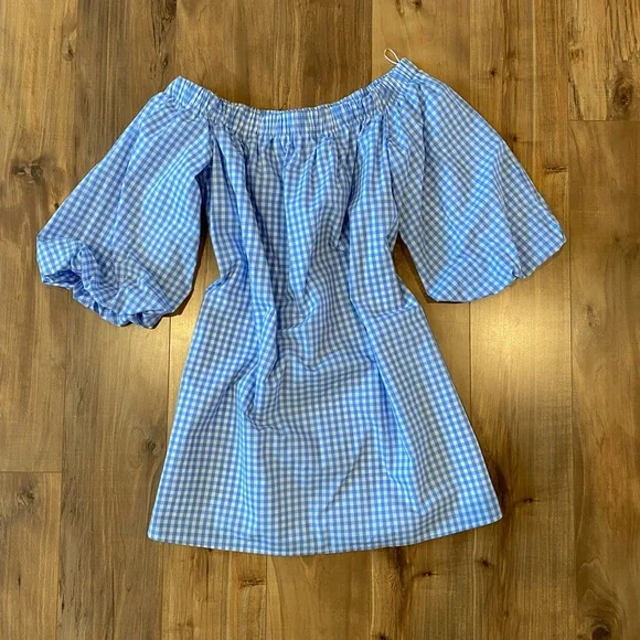 Soprano Dresses | Off The Shoulder Bell Sleeve Mini Dress | Color: Blue/White | Size: Xs | Imakecoolshit's Closet Soprano Dresses | Off The Shoulder Bell Sleeve Mini Dress | Color: Blue/White | Size: Xs | Imakecoolshit's Closet